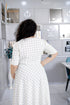 WHITE CHECKS DRESS