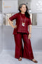 Maroon Coord Set with Neckpiece