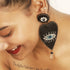 Midnight Heart Beaded Earrings