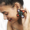 Handmade Floral Embroidered Cross Applique Patches Earring