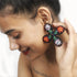 Handmade Floral Embroidered Cross Applique Patches Earring