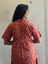 RUST ORANGE COTTON BLOCK PRINT CO-ORD WITH DRAPE KNOT SKIRT