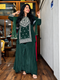 Emerald Green Embroidered Kurta Set with Sharara & Dupatta