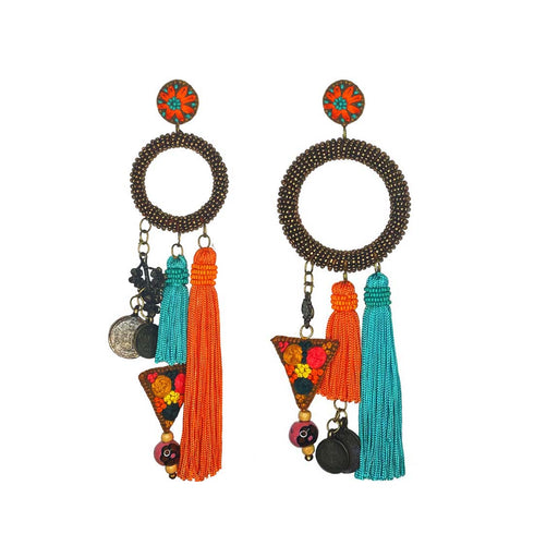 Tribal Tassel Statement Earrings