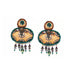 Teal Blossom Artisan Earrings