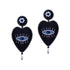 Midnight Heart Beaded Earrings