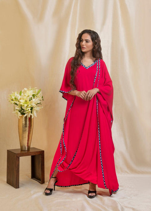 PINK KAFTAN SAREE