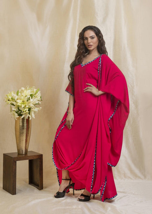 PINK KAFTAN SAREE