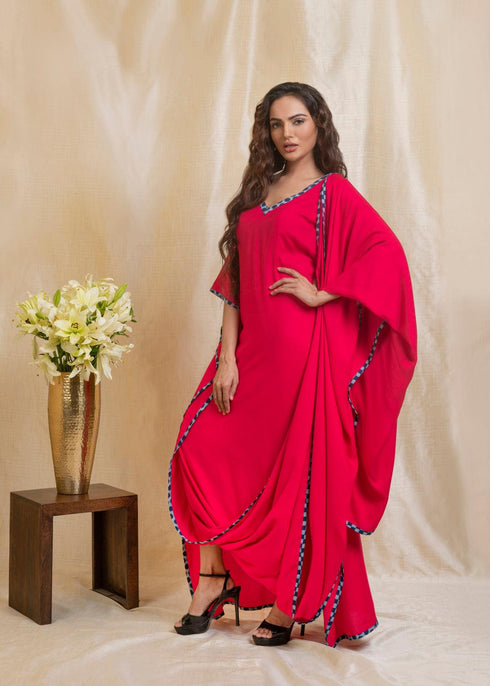 PINK KAFTAN SAREE