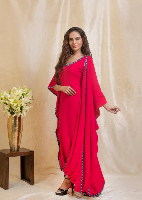 PINK KAFTAN SAREE