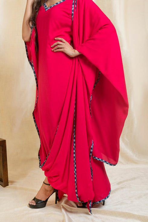 PINK KAFTAN SAREE