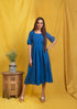 BLUE PLEAT DRESS
