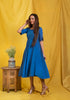 BLUE PLEAT DRESS