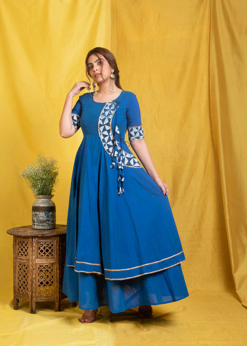 BLUE ALINE DRESS