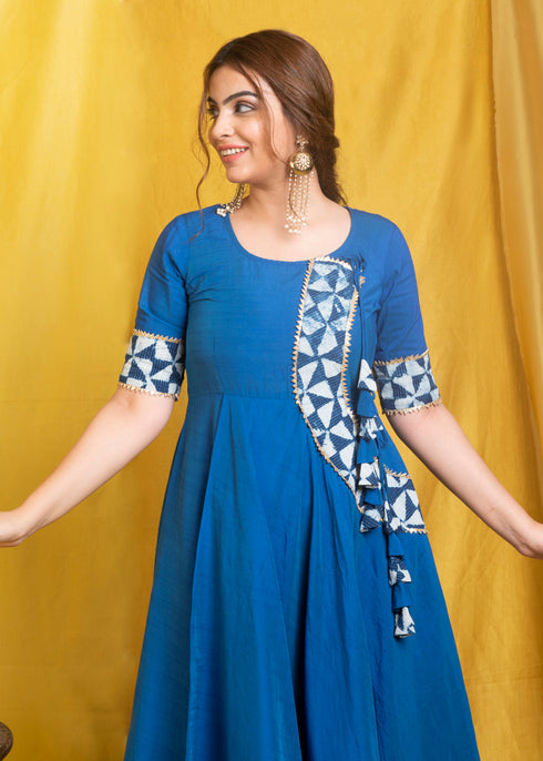 BLUE ALINE DRESS