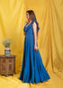 Blue Long Women Gown, Side View