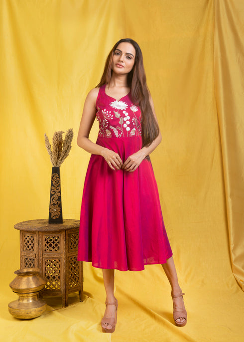 BEETROOT INCUT DRESS