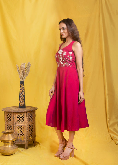 BEETROOT INCUT DRESS