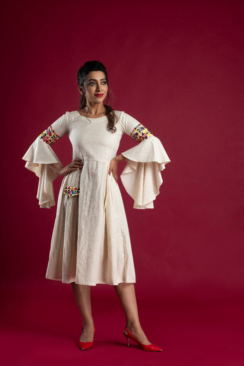 OFF WHITE EMBROIDERY DRESS