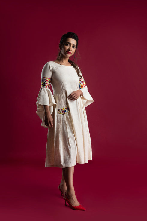 OFF WHITE EMBROIDERY DRESS