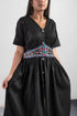 BLACK WAIST EMBROIDERY DRESS