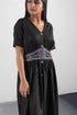 BLACK WAIST EMBROIDERY DRESS