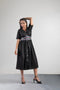 BLACK WAIST EMBROIDERY DRESS