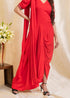 RED DRAPE SAREE