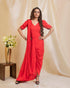 RED DRAPE SAREE