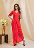 RED DRAPE SAREE