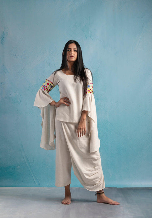 OFFWHITE DRAPE PANT/TOP