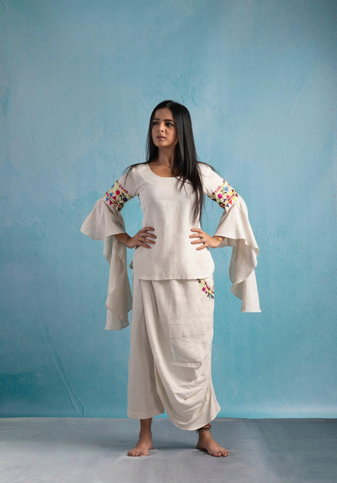 OFFWHITE DRAPE PANT/TOP