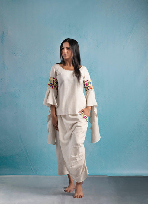 OFFWHITE DRAPE PANT/TOP