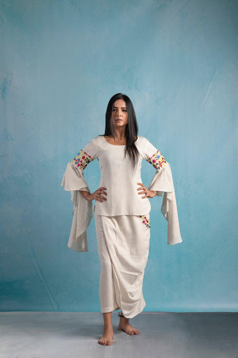 OFFWHITE DRAPE PANT/TOP