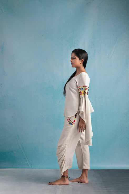 OFFWHITE DRAPE PANT/TOP