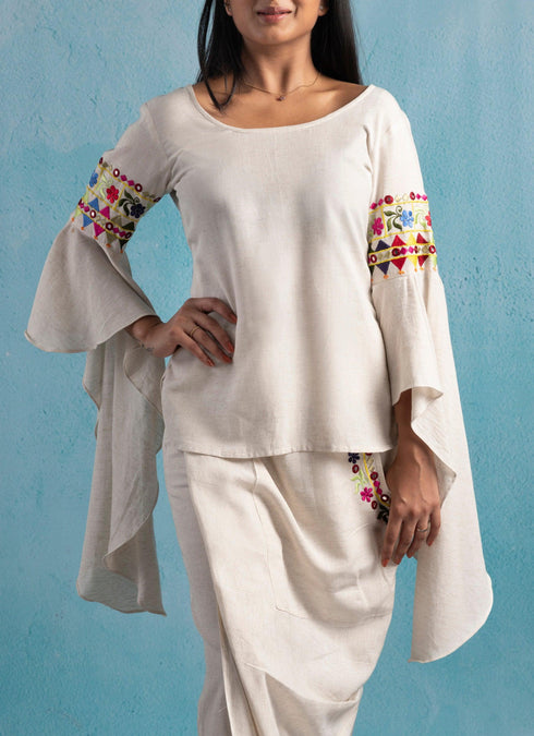 OFFWHITE DRAPE PANT/TOP