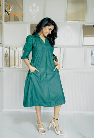 GREEN HAKOBA DRESS